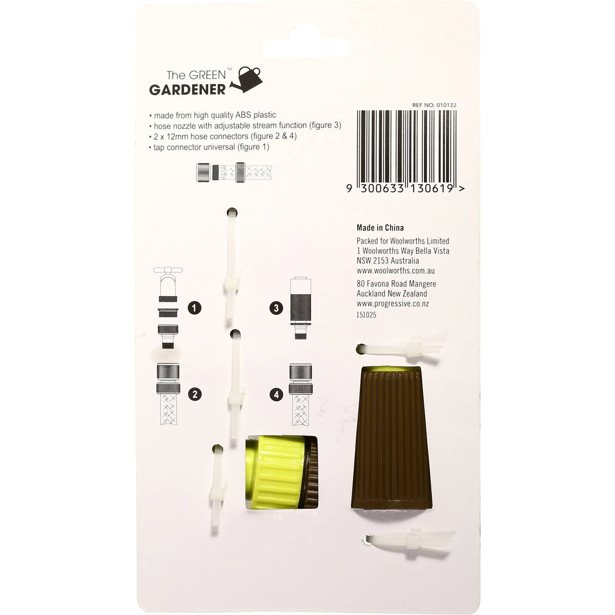 Green Gardener Garden Hose Fitting Plastic 4 pack