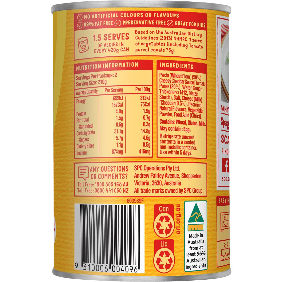 SPC Spaghetti Cheesy Cheddar 420g