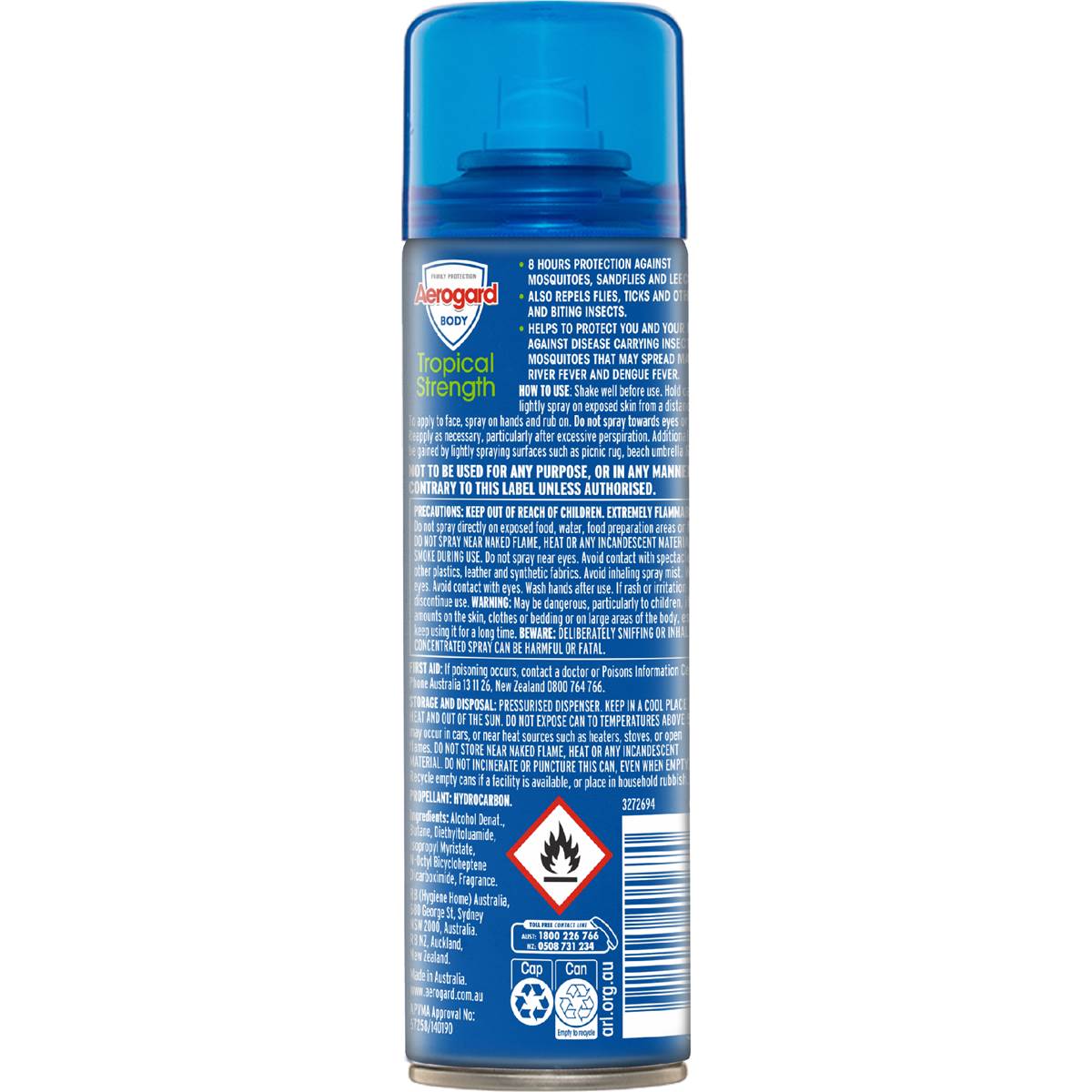 Aerogard Tropical Strength Insect Repellent Spray 150g
