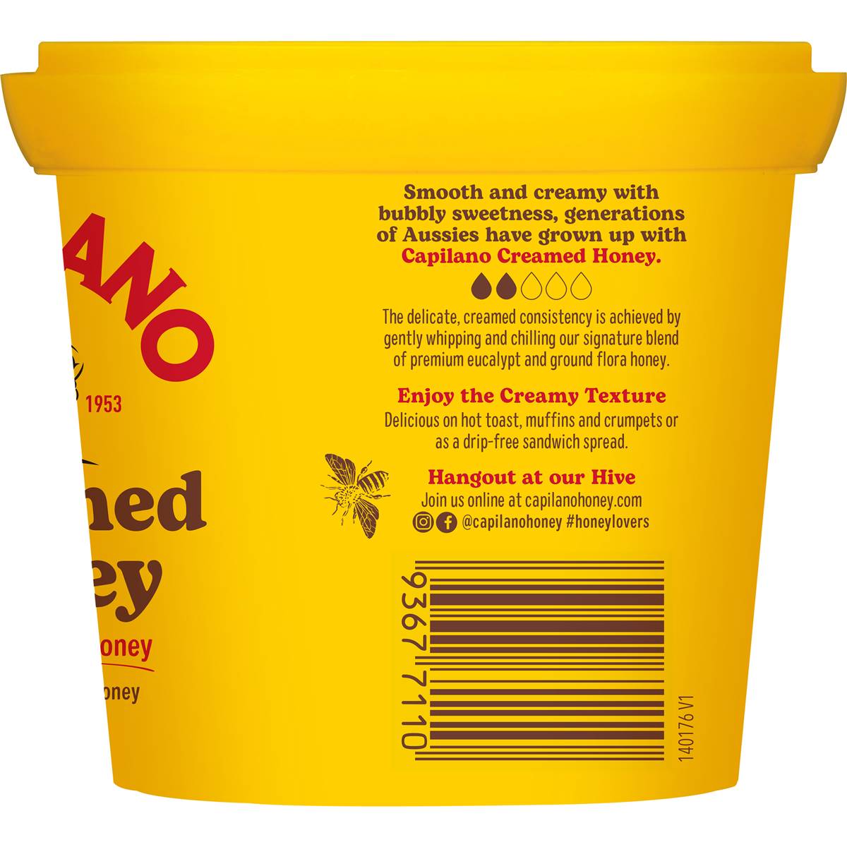 Capilano 100% Pure Australian Creamed Honey Tub 500g