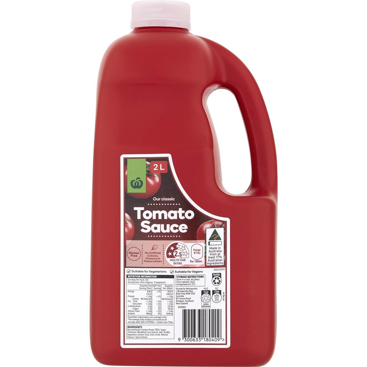Woolworths Tomato Sauce 2l