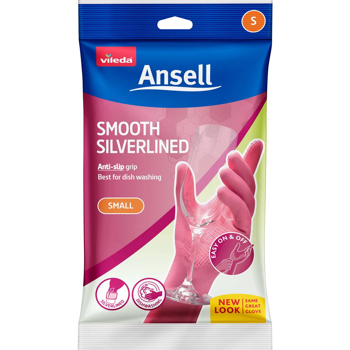 Vileda Ansell Smooth Silverlined Gloves Small Pair Each