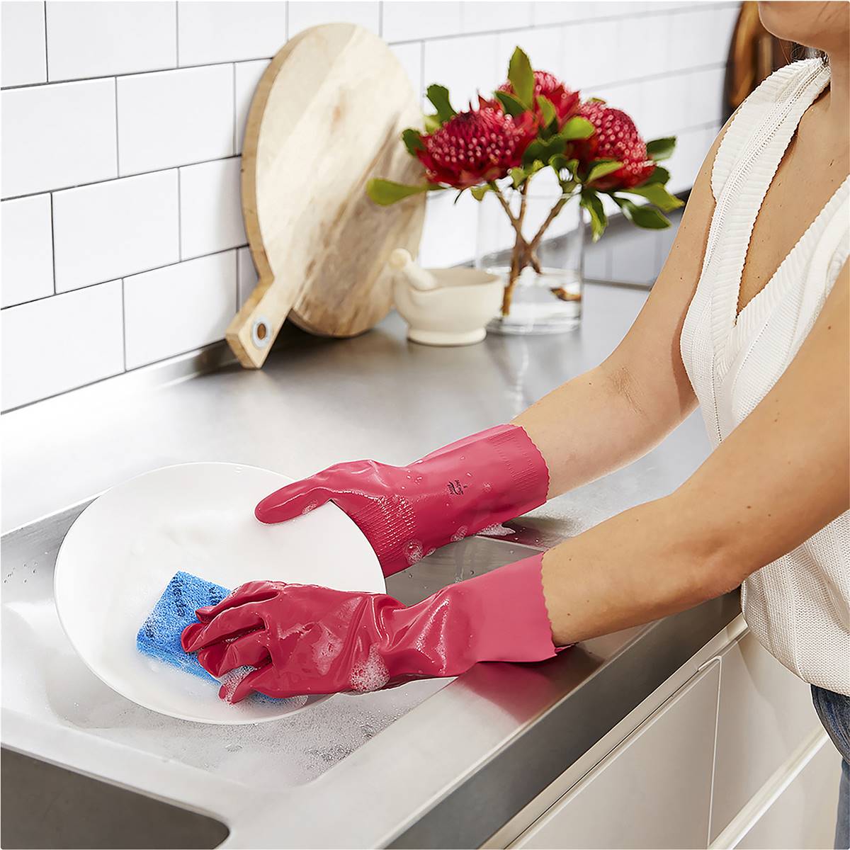 Vileda Ansell Smooth Silverlined Gloves Medium Pair Each