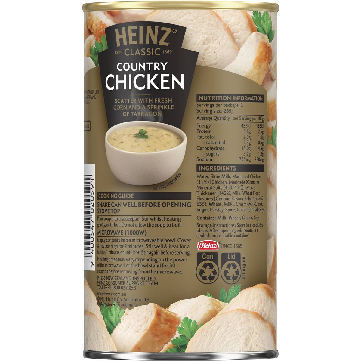 Heinz Classic Country Chicken Soup Canned Soup Ready Meals 535g