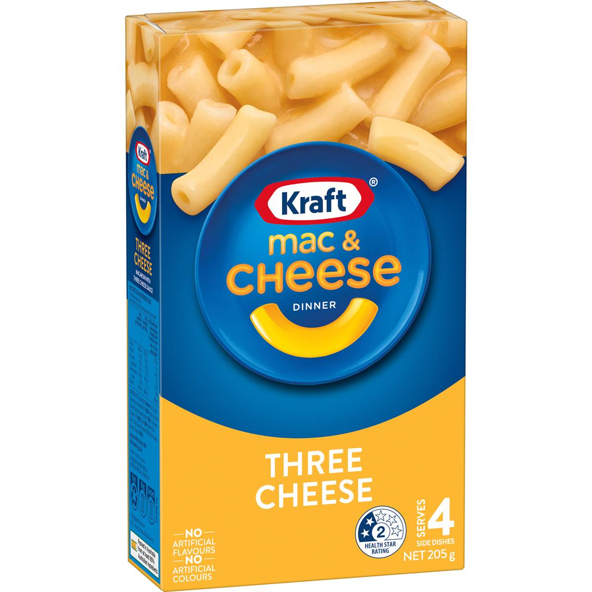 Kraft Mac & Cheese Dinner Macaroni Pasta Three Cheese Noodles 205g