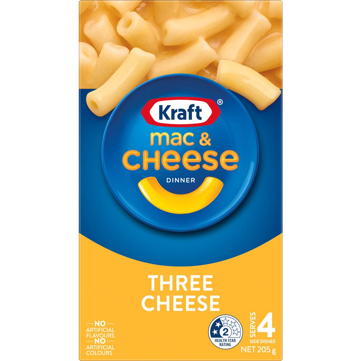 Kraft Mac & Cheese Dinner Macaroni Pasta Three Cheese Noodles 205g