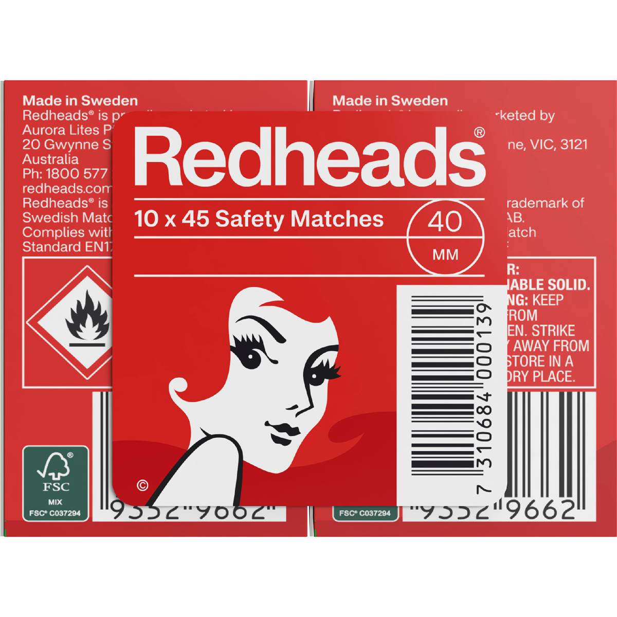 Redheads Shrink Wrapped Matches 45 Pack