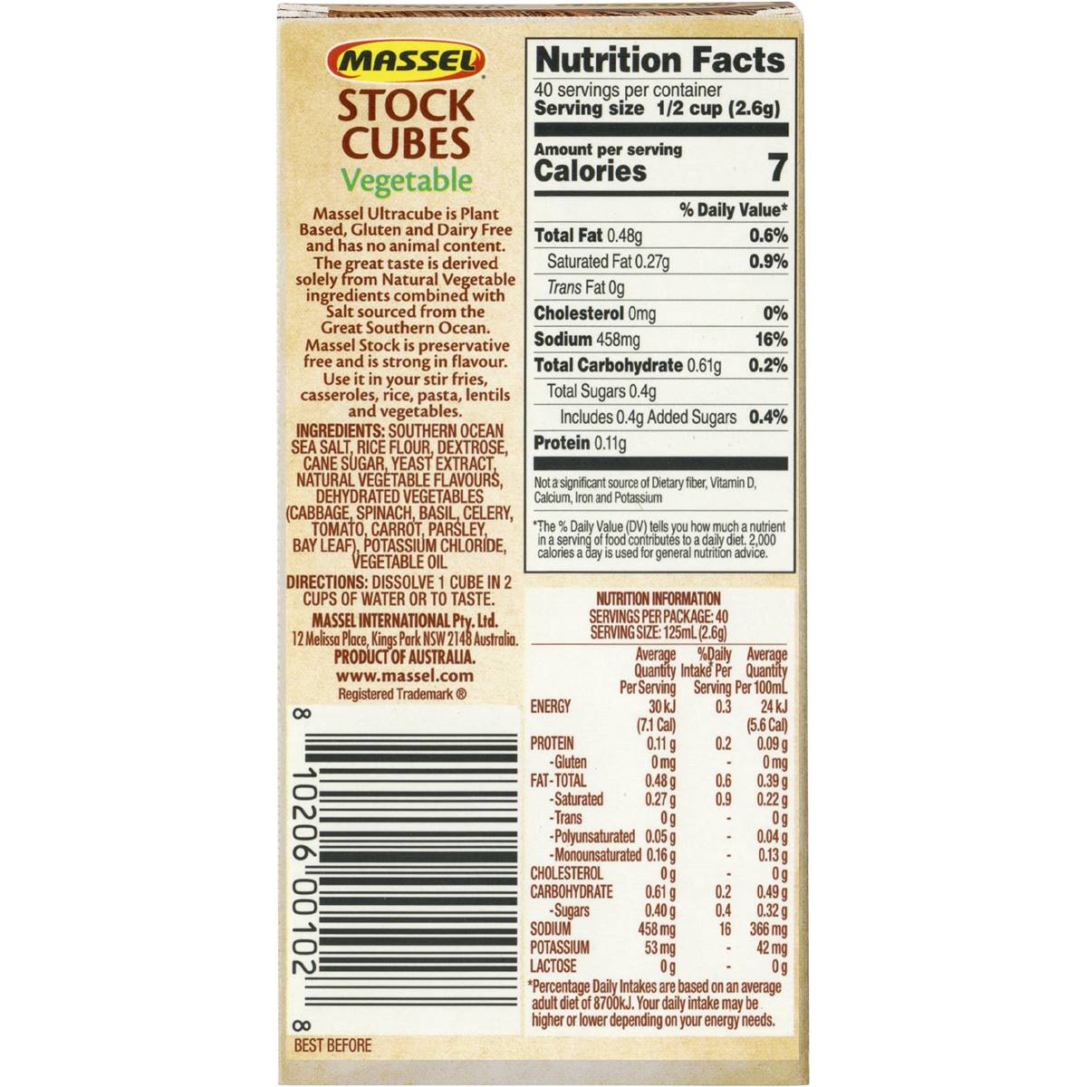 Massel Ultra Ultracubes Vegetable 105g