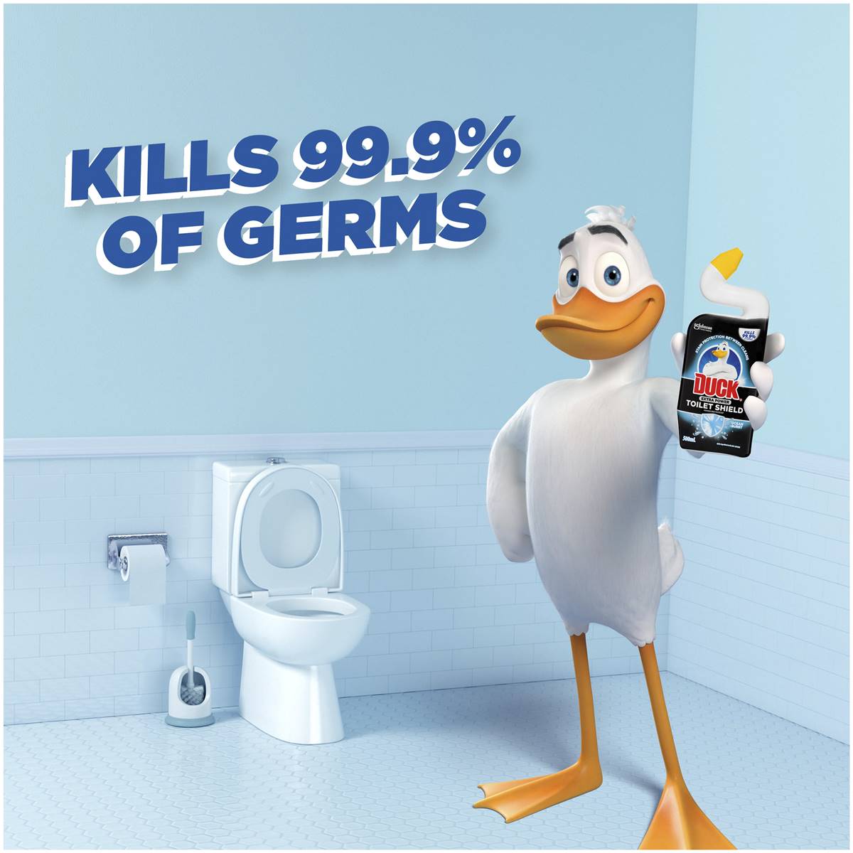 Duck Extra Power Toilet Shield, Gel Toilet Cleaner Ocean Burst 500ml