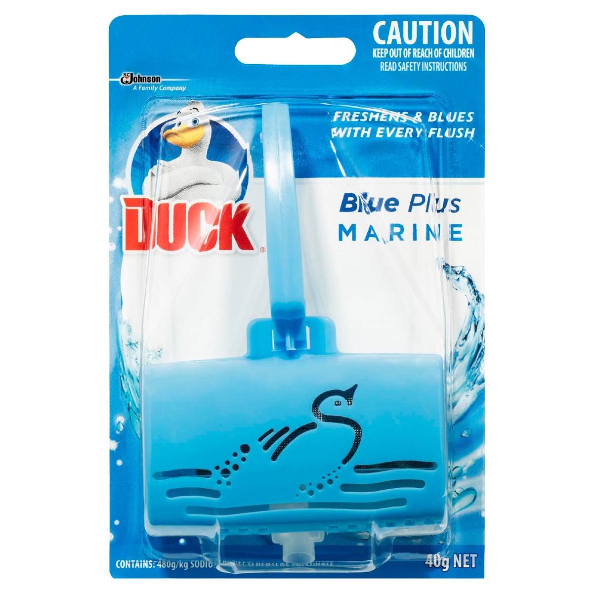 Duck Toilet Cleaner, Blue Plus Solid Toilet Rim Block 40g