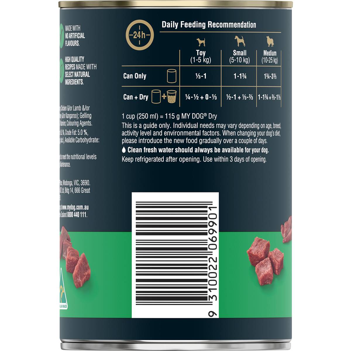 My Dog Adult Wet Dog Food Classic Loaf with Lamb & Liver Can 400g