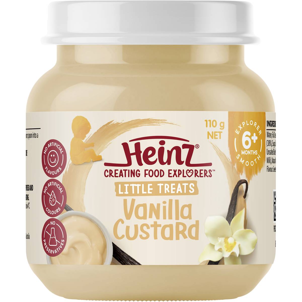 Heinz Little Treats Vanilla Custard Baby Food Jar 6+ Months 110g