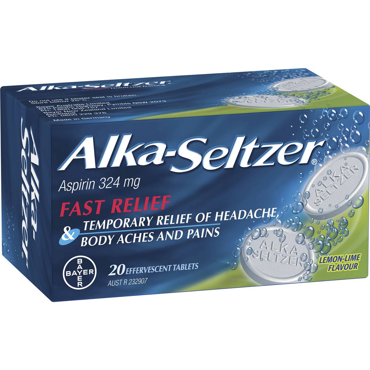 Alka-Seltzer Lemon-Lime Effervescent Tablets 20 Pack