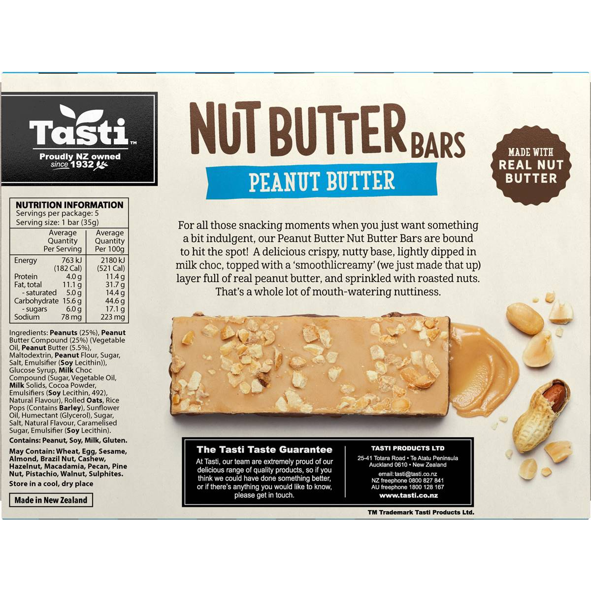 Tasti Nut Butter Bars Peanut Butter 175g