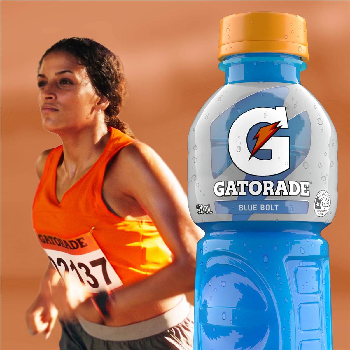 Gatorade Sports Drinks Blue Bolt Electrolyte Hydration Bottle 600ml