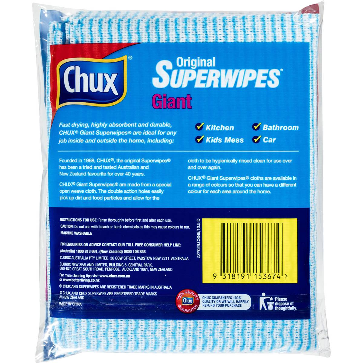 Chux Original Superwipes Giant 5 Pack