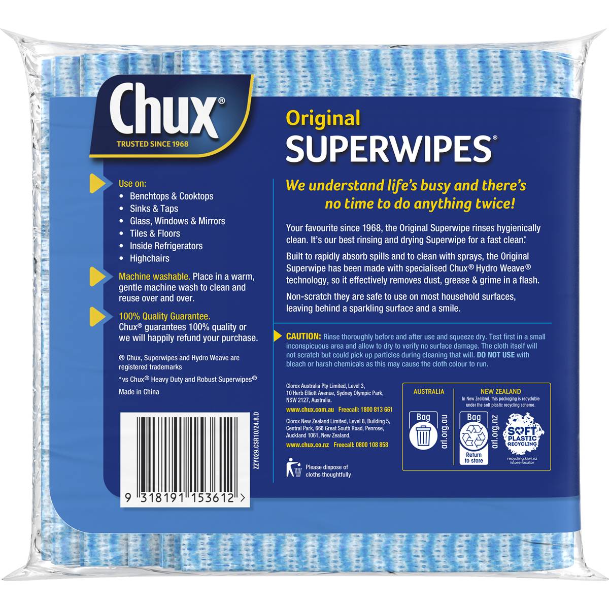 Chux Original Superwipes 10 Pack