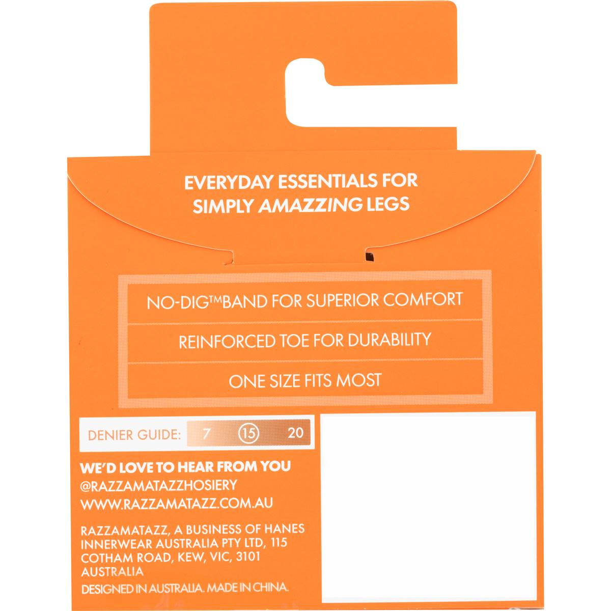 Razzamatazz Knee Hi Pantyhose Natural One Size 2 Pack