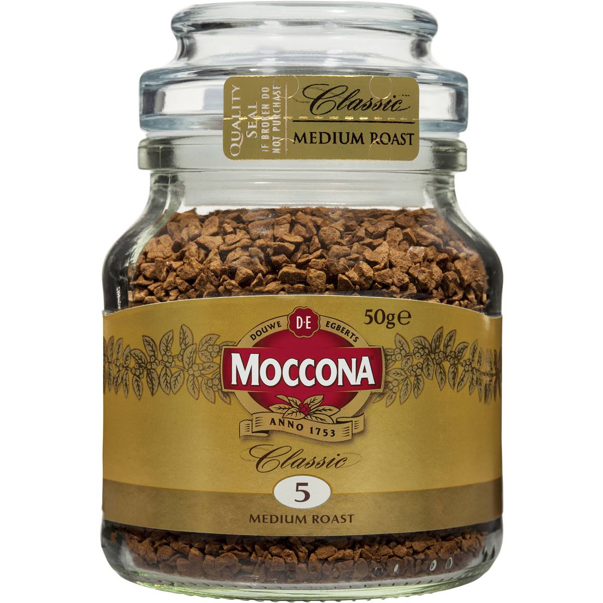 Moccona Freeze Dried Instant Coffee Classic Medium Roast 50g