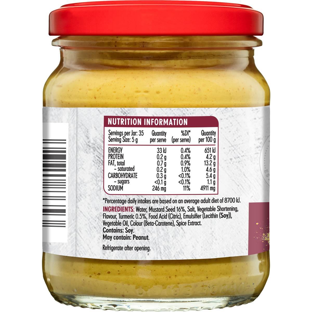 MasterFoods Hot English Mustard 175g