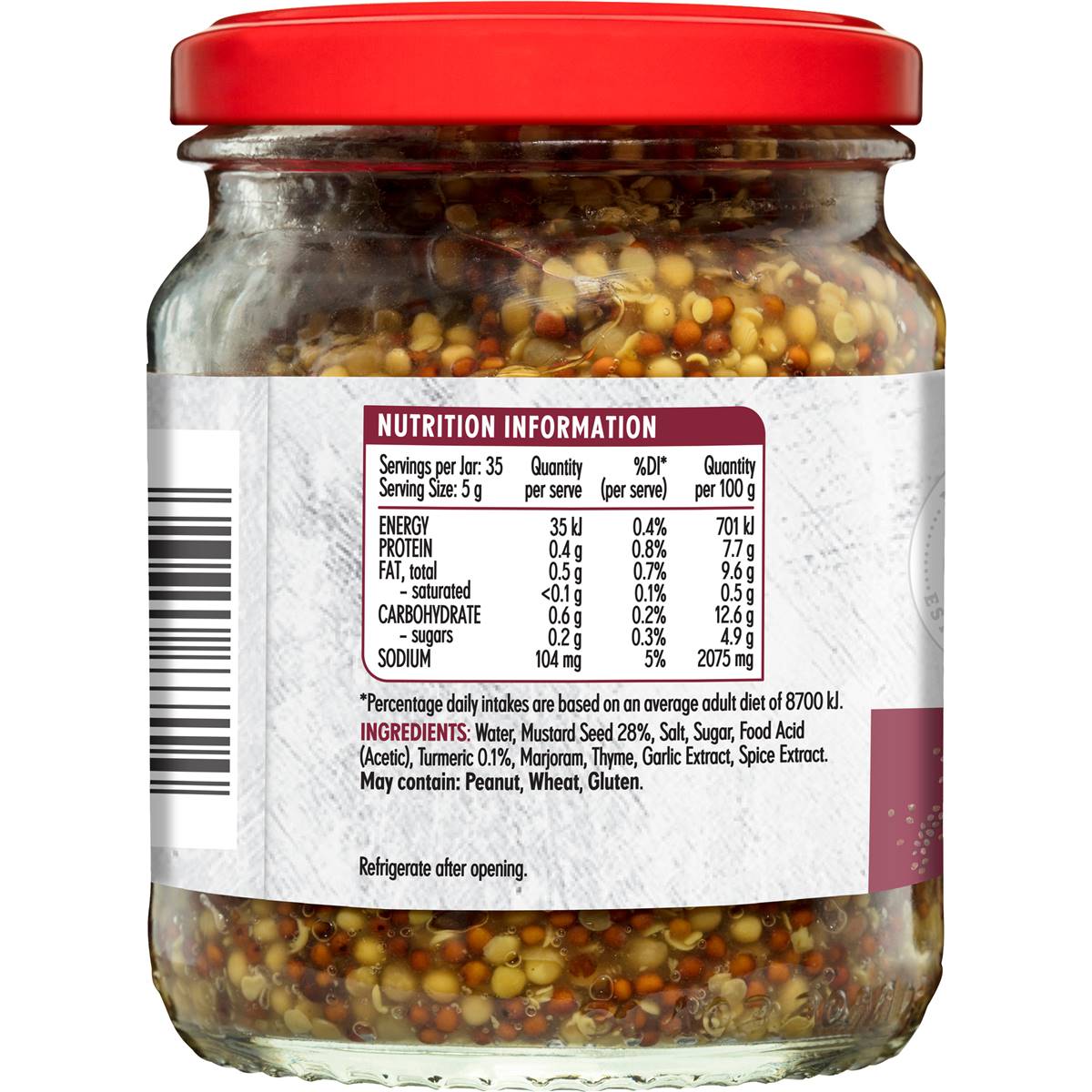 MasterFoods Wholegrain Mustard 175g