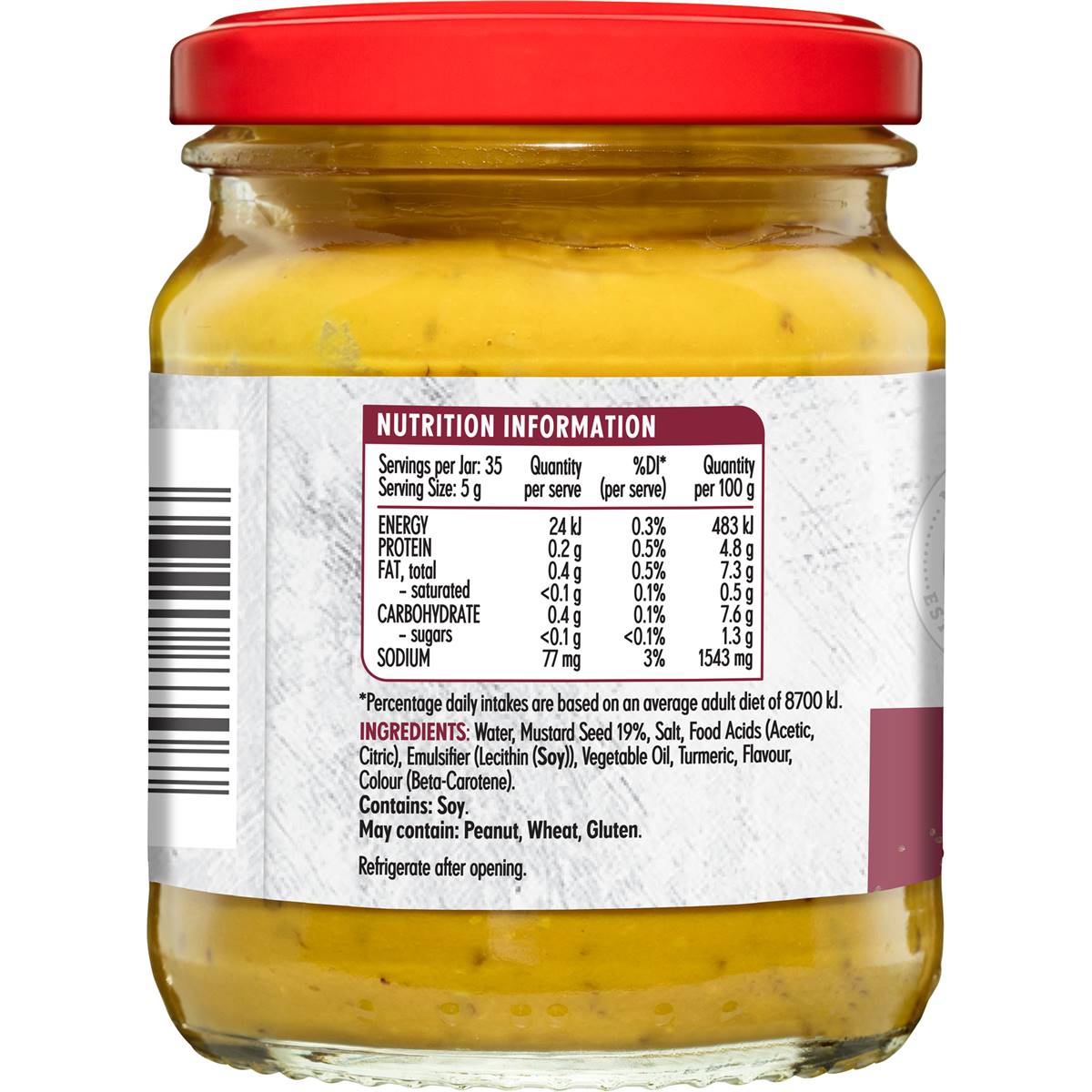 MasterFoods Australian Mustard 175g