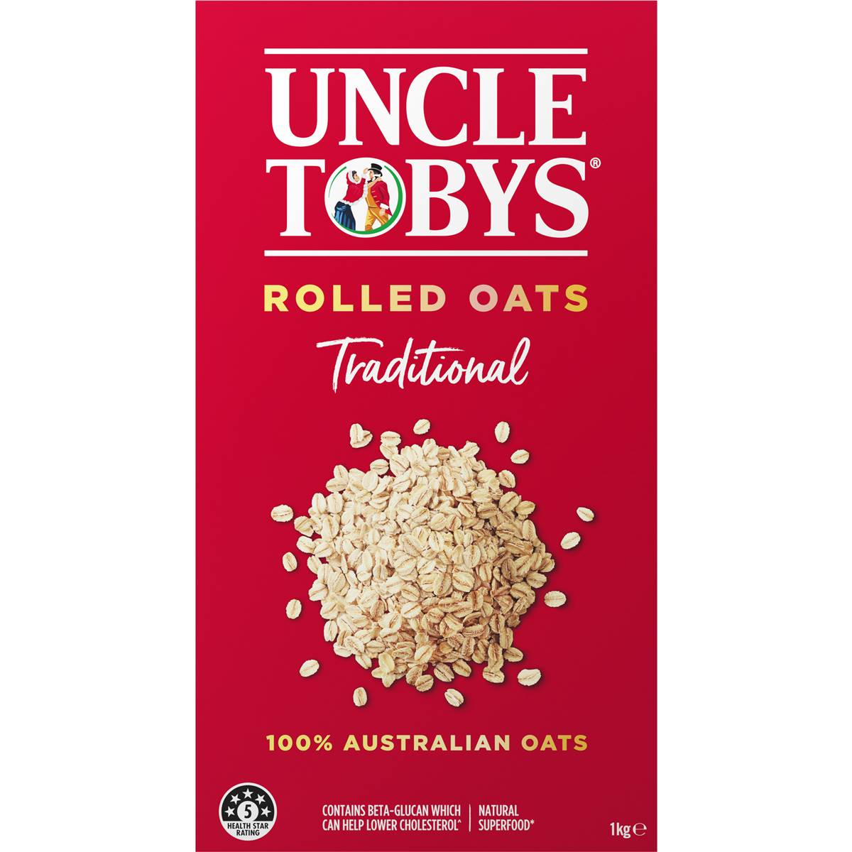 Uncle Tobys Oats Traditonal Rolled Oats Porridge 1kg