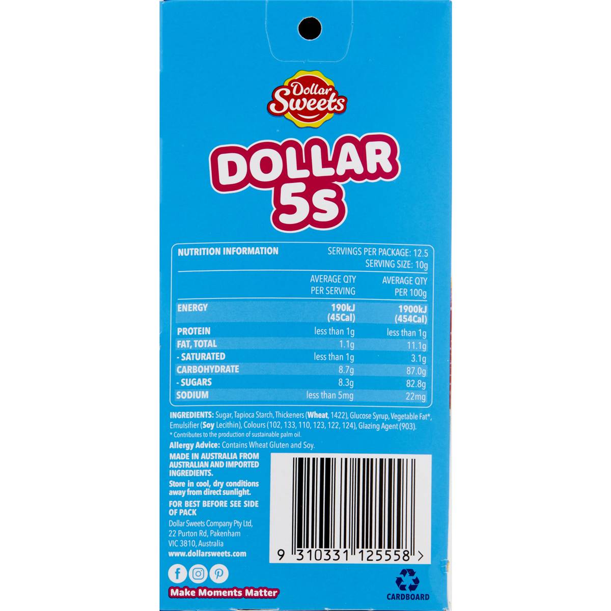 Dollar Sweets Sprinkles Fives 125g