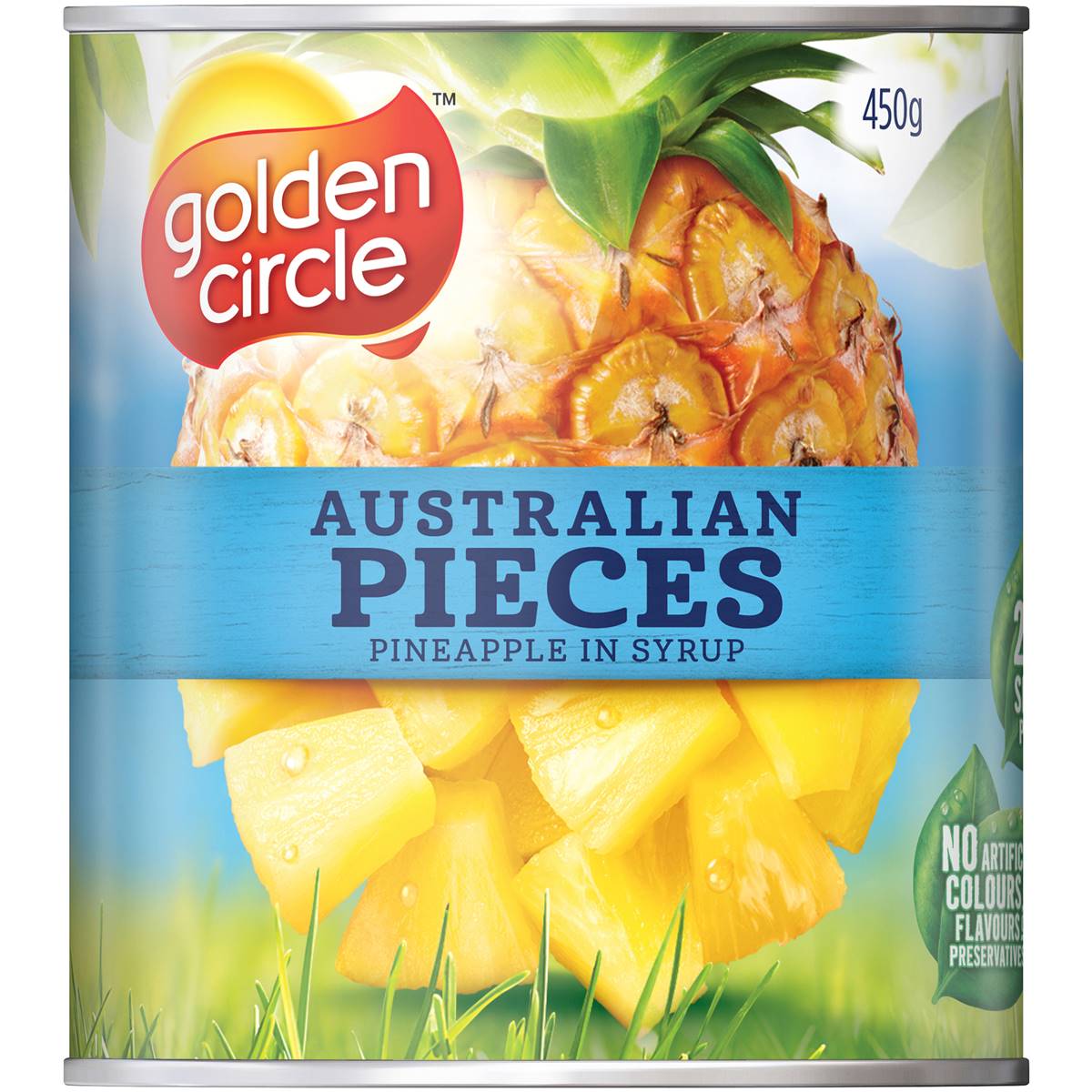 Golden Circle Australian Canned Fruit Tinned Pineapple Pieces in Syrup 450g