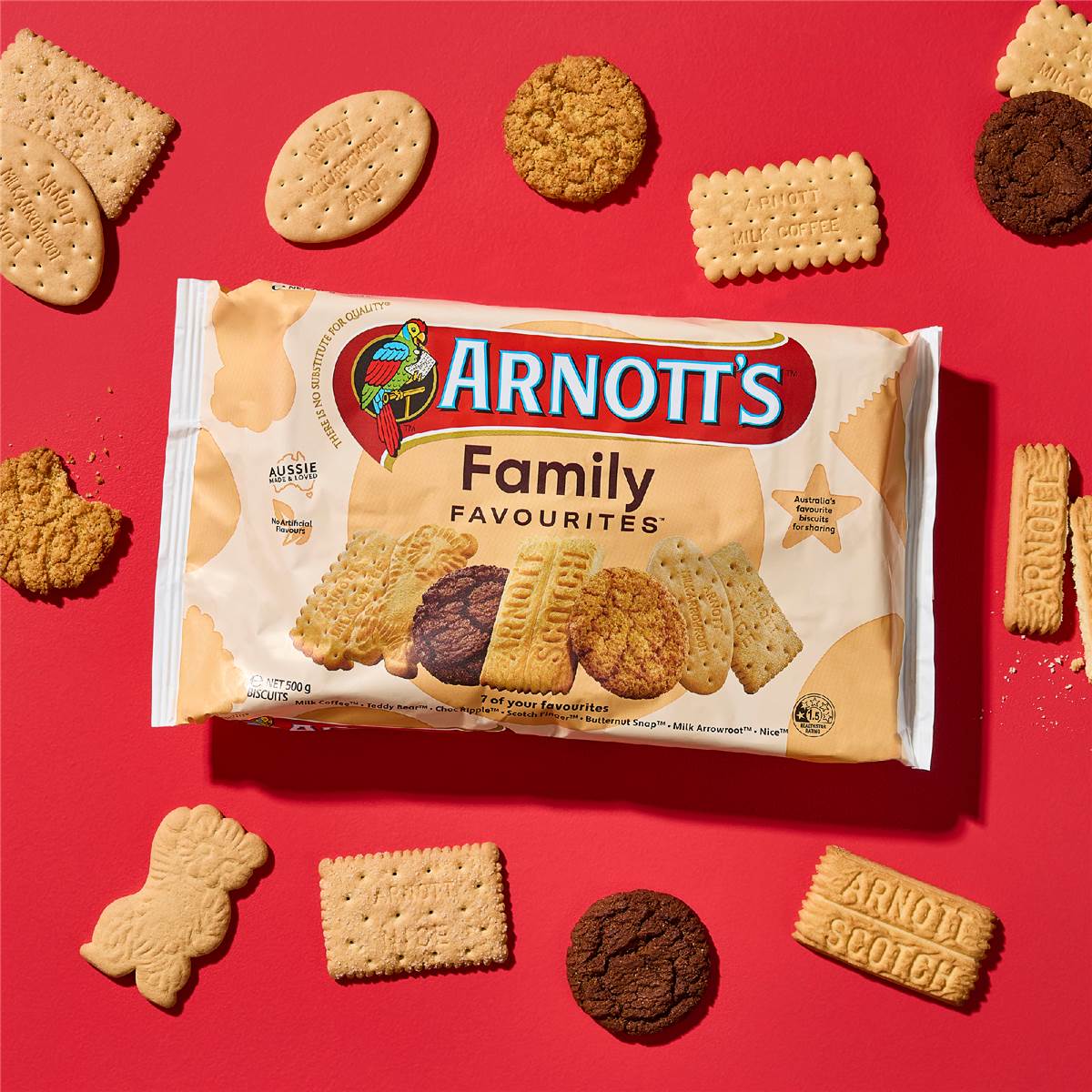 Arnotts Family Favourites Assorted Biscuits 500g