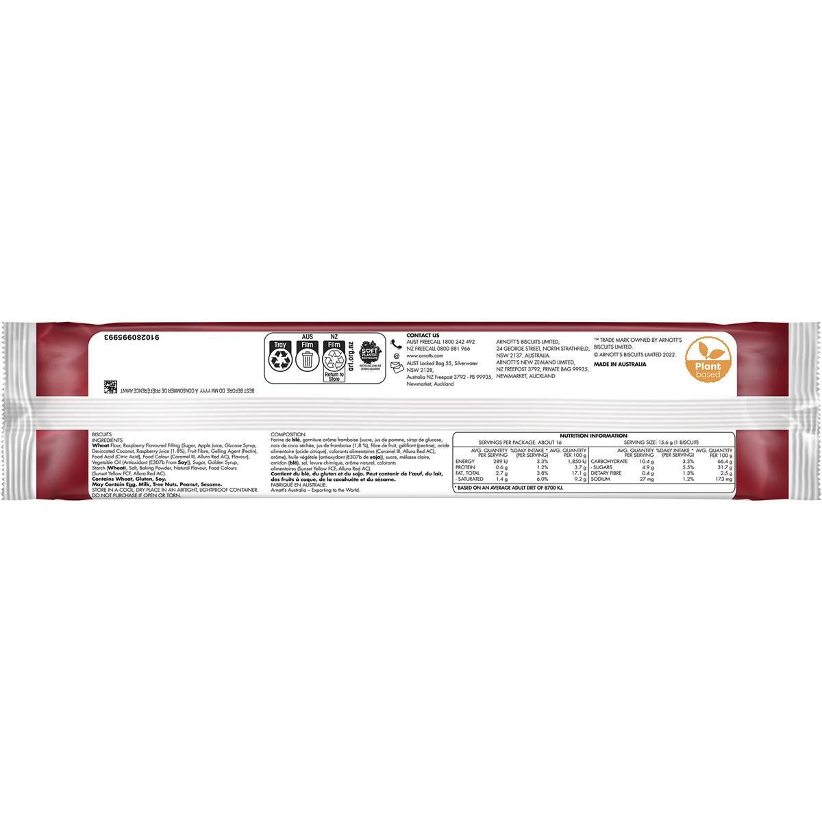Arnotts Raspberry Shortcake Biscuits 250g