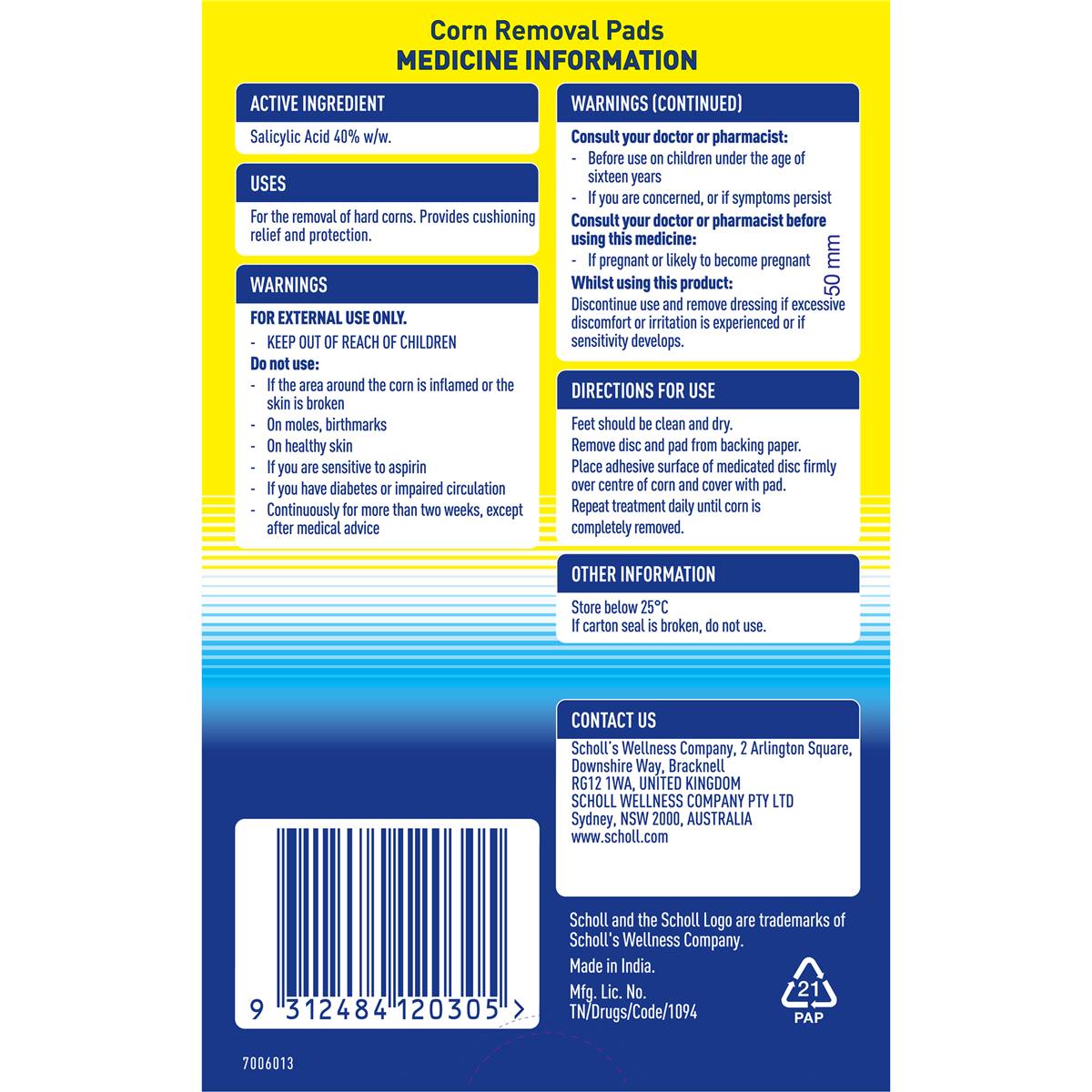 Scholl Corn Removal Pads 9 Pack