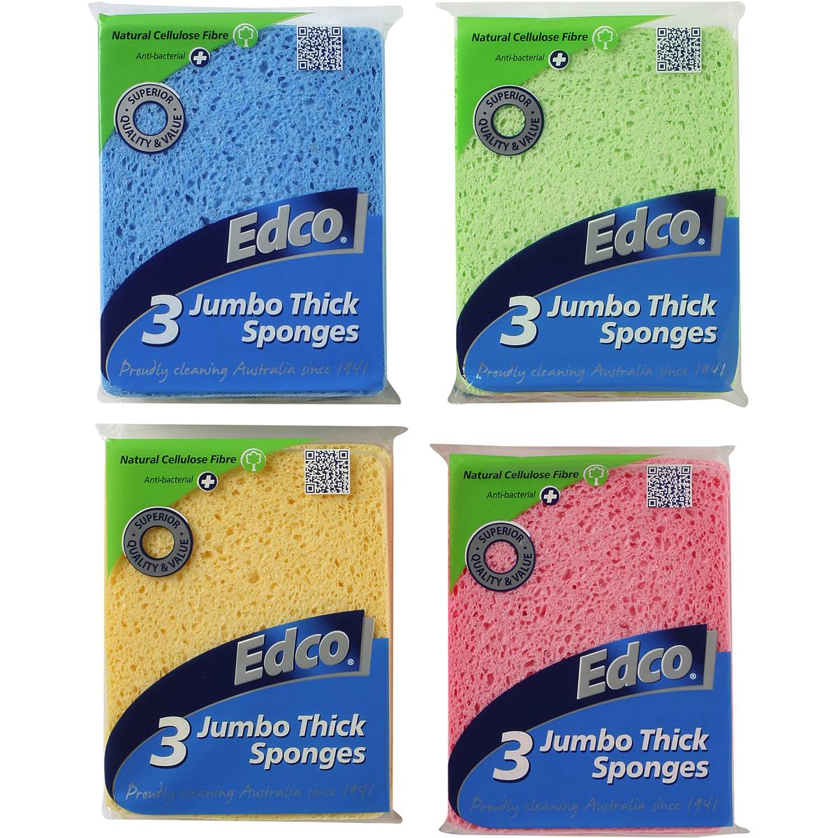 Edco Jumbo Thick Sponges 3 Pack