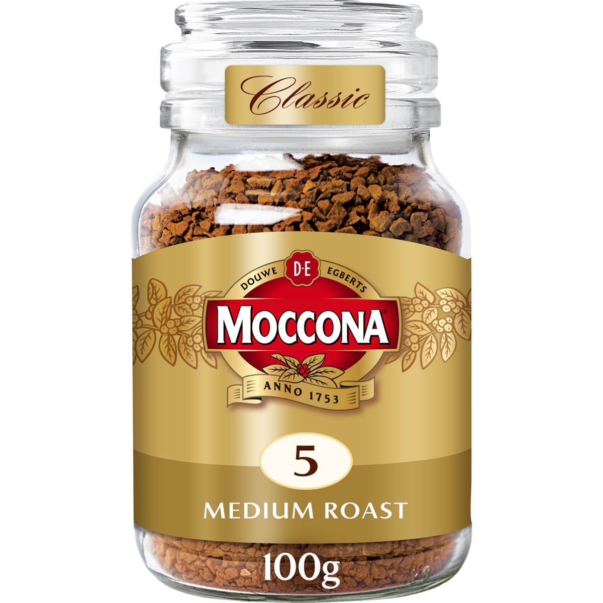 Moccona Freeze Dried Instant Coffee Classic Medium Roast 100g