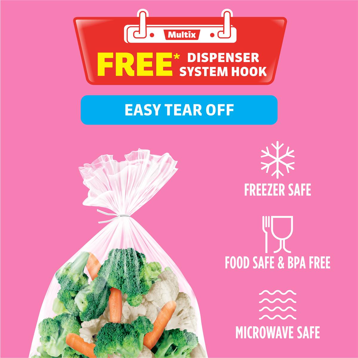Multix Easy Tear Off Freezer Bags Small 120 pack