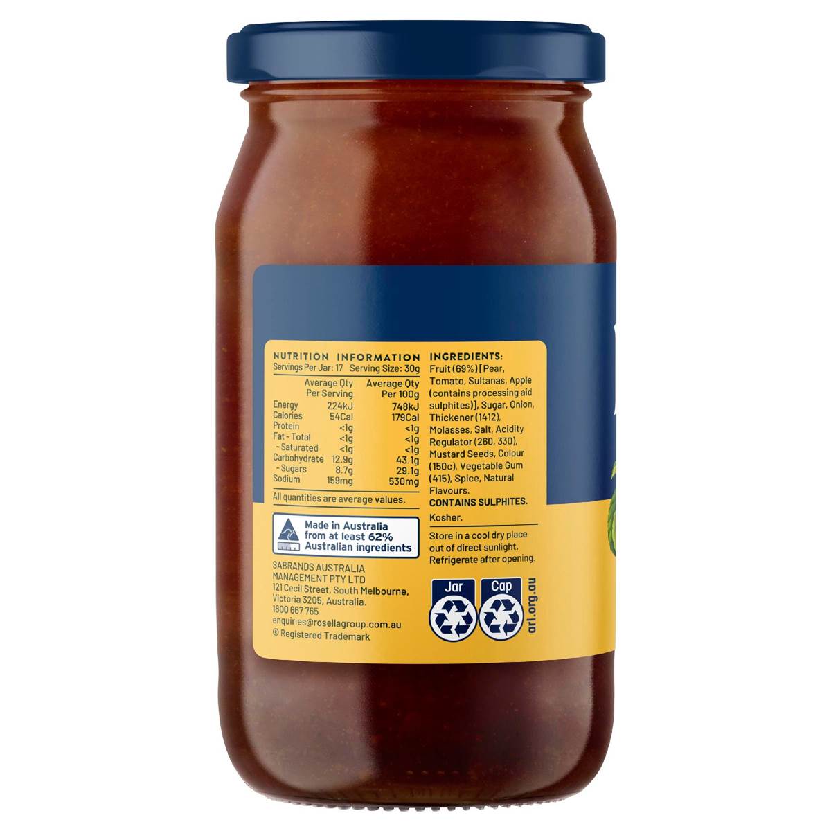 Rosella Chutney Fruit 525g