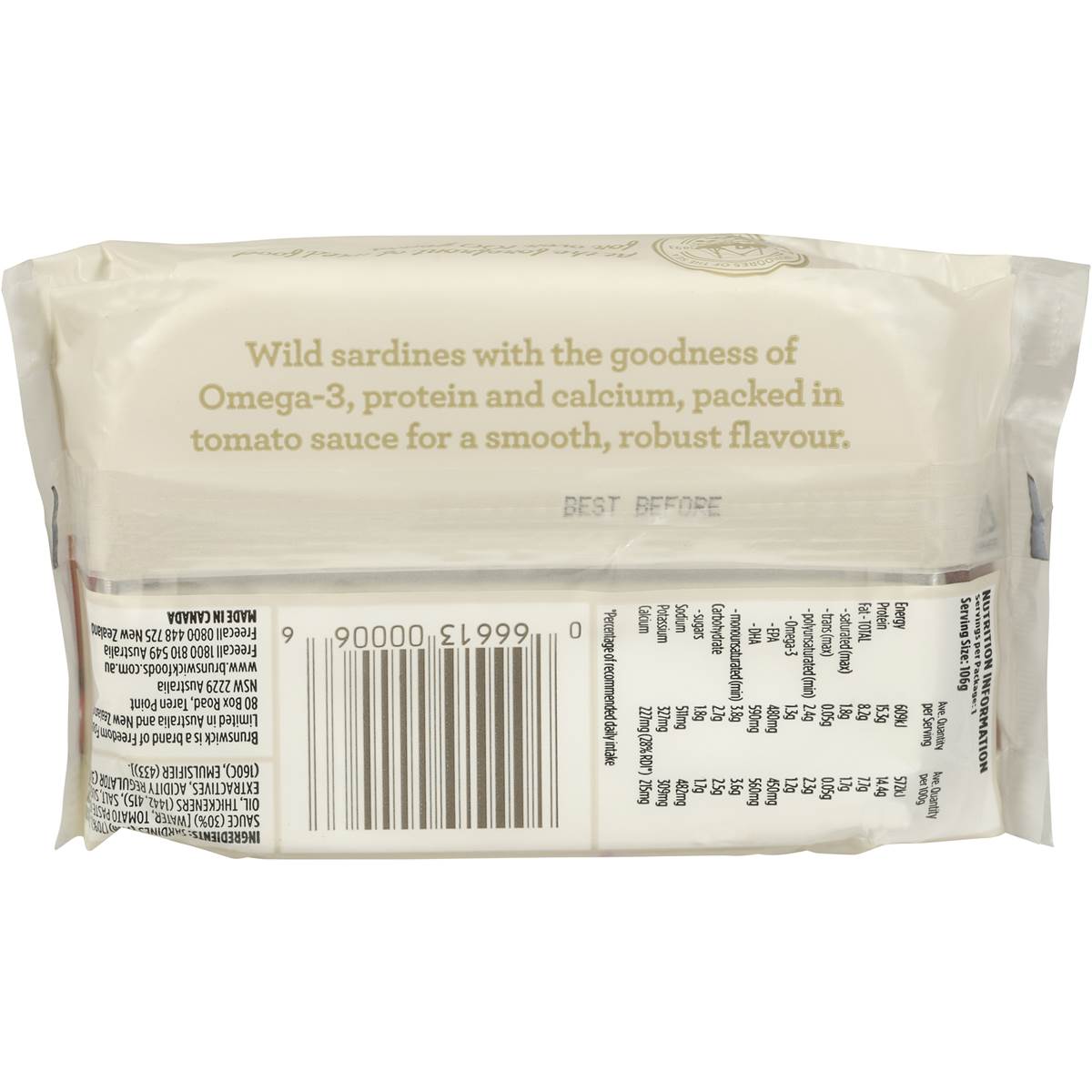 Brunswick Sardines Tomato Sauce 106g
