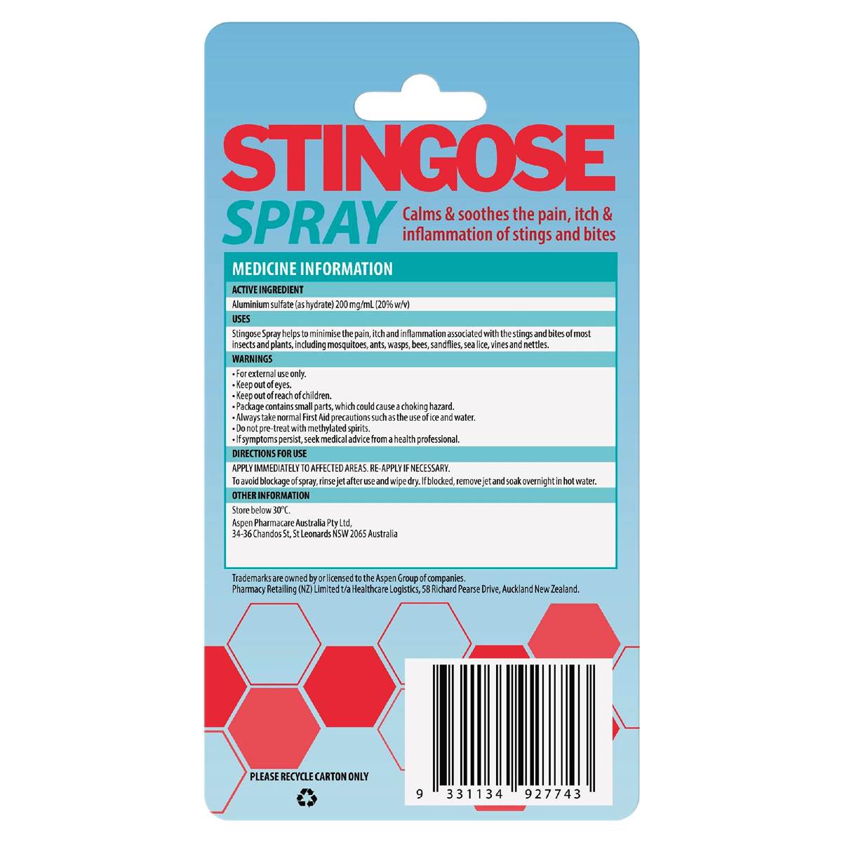 Stingose Antiseptic Spray 25ml