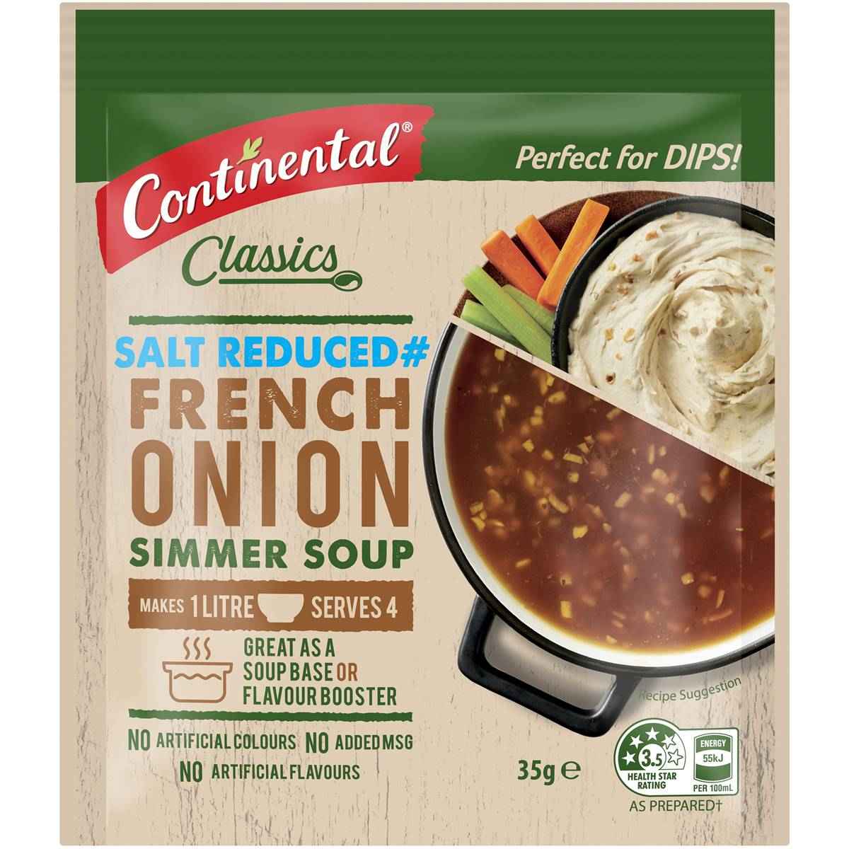Continental Classics Simmer Soup French Onion Salt Reduced 35g