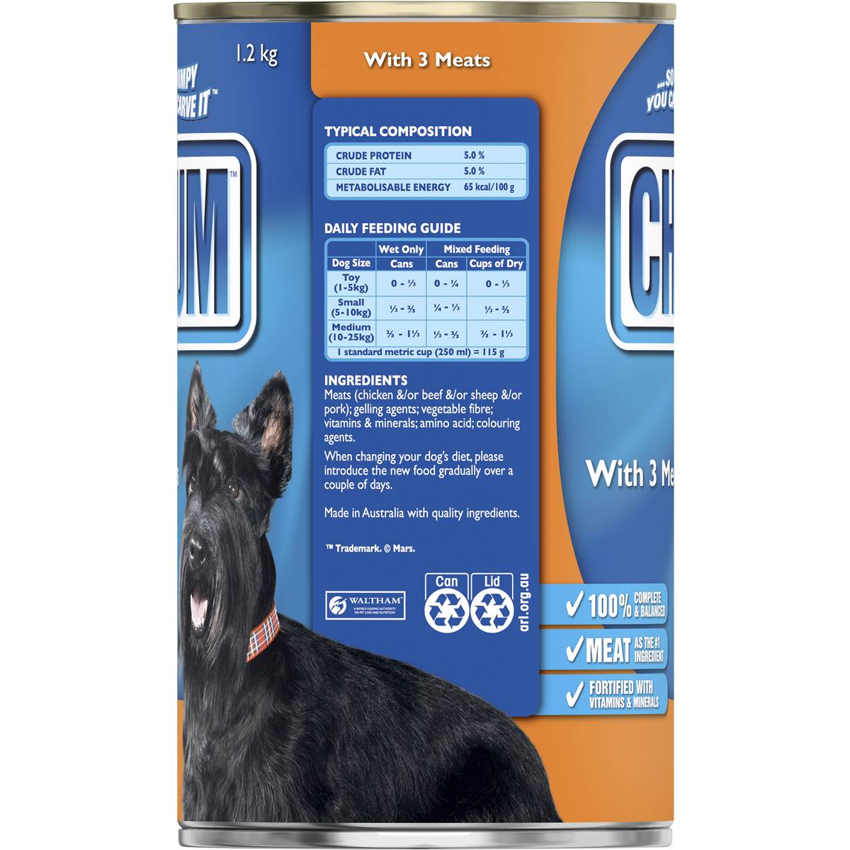 Chum Adult Dog Food 3 Meats 1.2kg