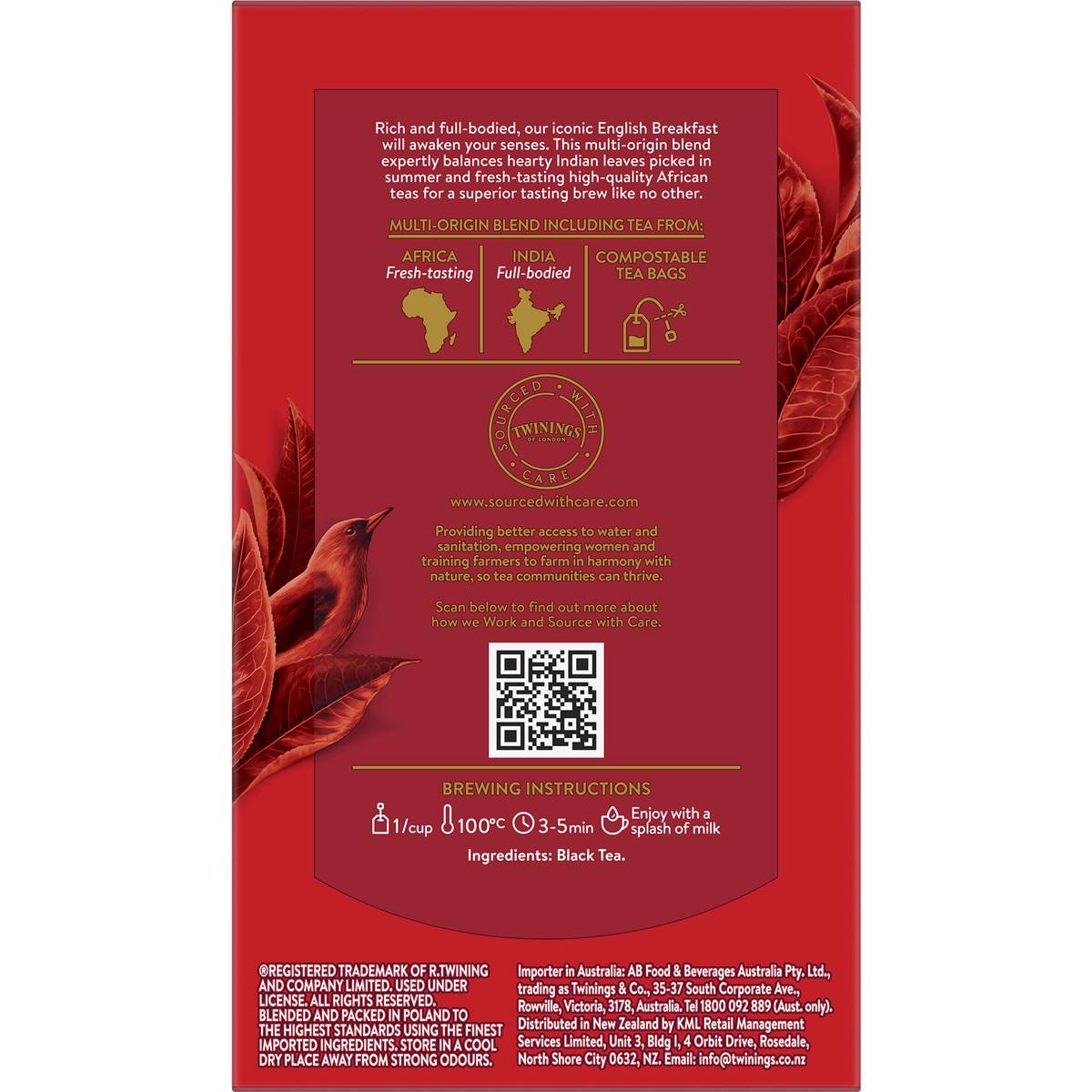 Twinings English Breakfast Tea  Bags 50 Pack