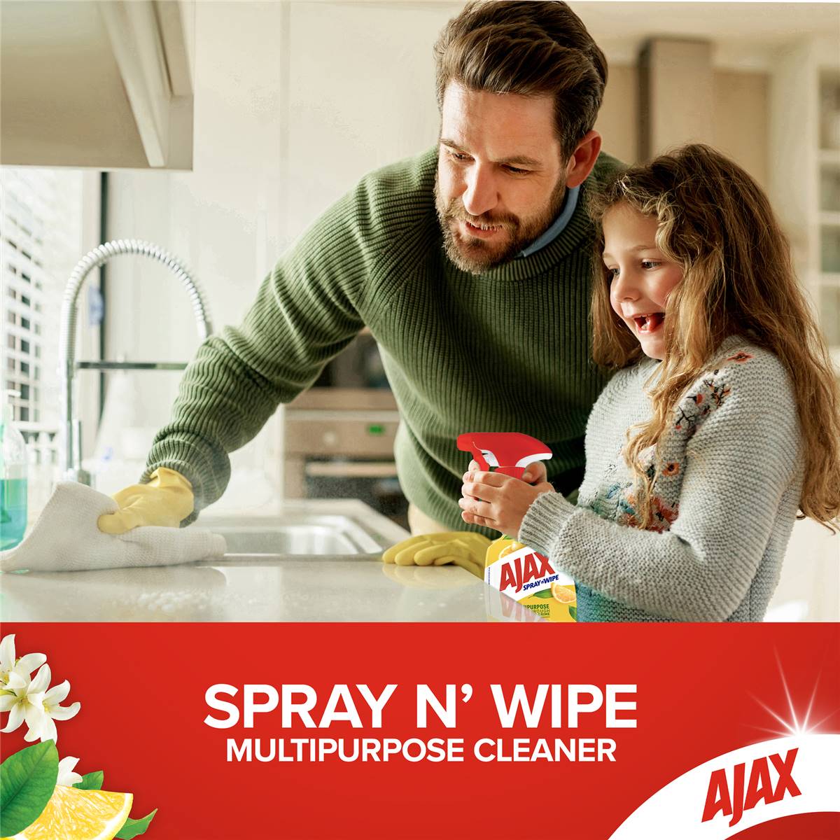 Ajax Spray & Wipe Lemon Citrus Refill 750mL