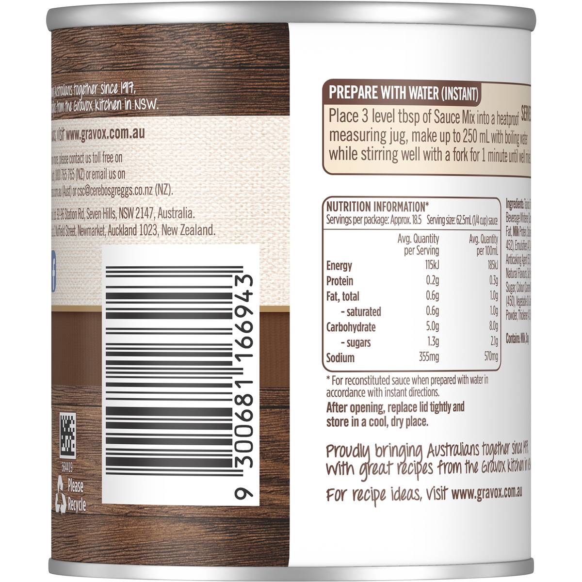 Gravox Pepper Sauce Mix Tin 140g