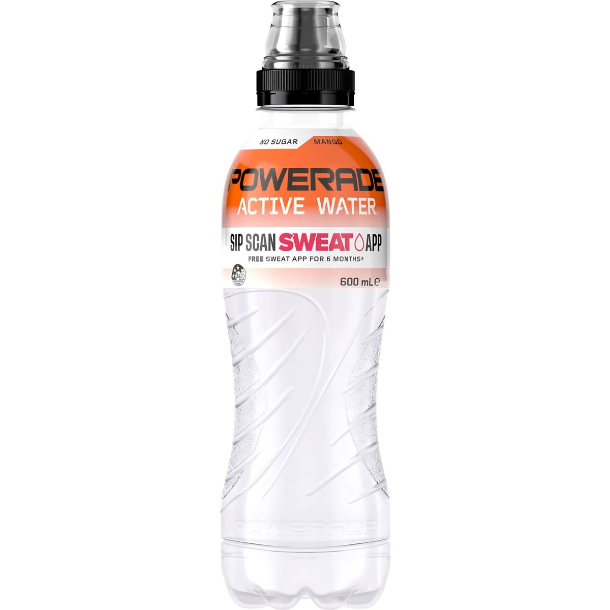 Powerade Active Water Mango Sports Drink Sipper Cap 600ml