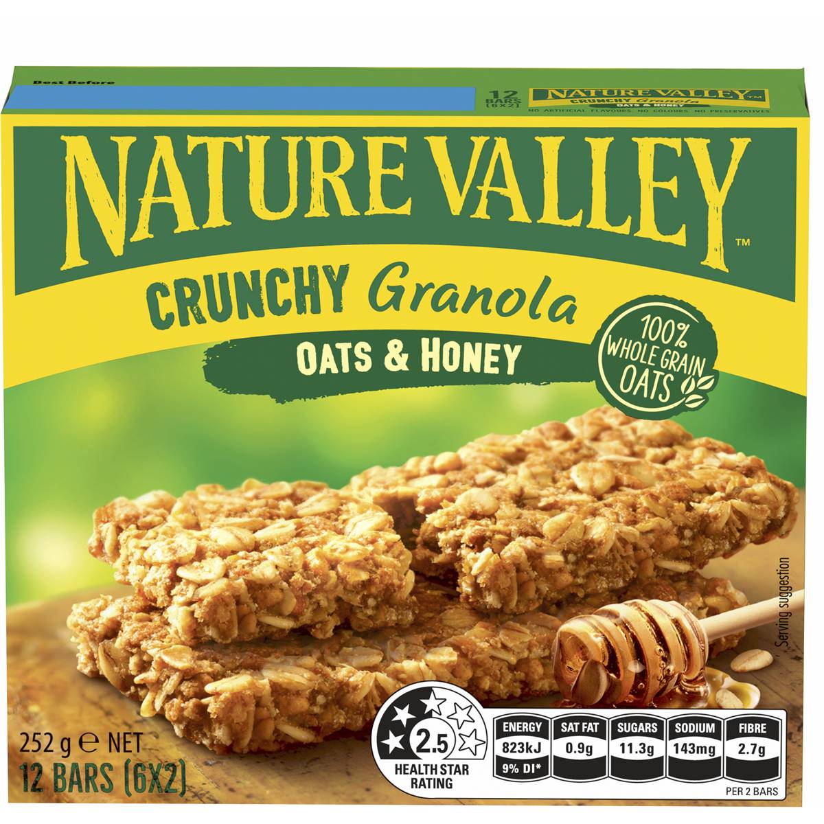 Nature Valley Crunchy Oats & Honey Granola Bars 42g x 6 pack