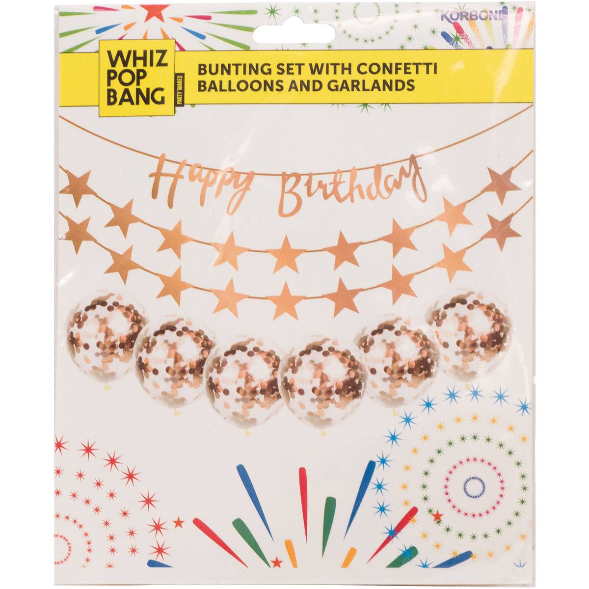 Korbond Bunting Set With Confetti Balloons & Garlands 100g