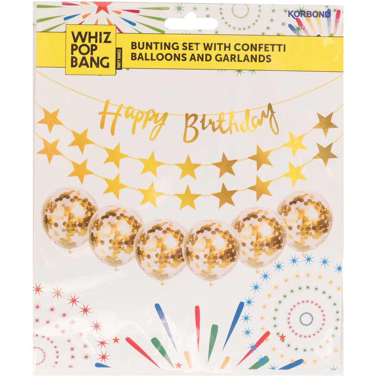 Korbond Bunting Set With Confetti Balloons & Garlands 100g