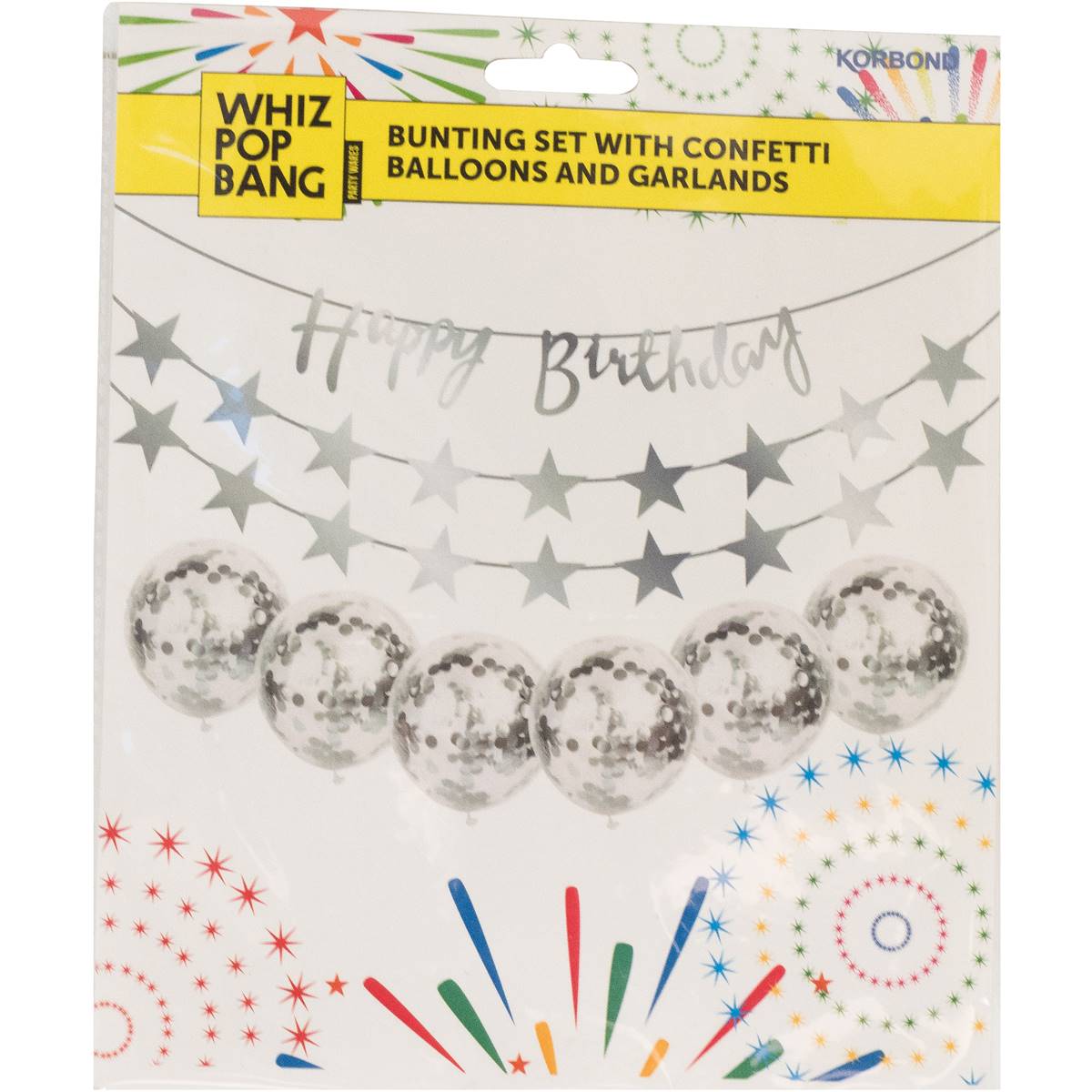 Korbond Bunting Set With Confetti Balloons & Garlands 100g
