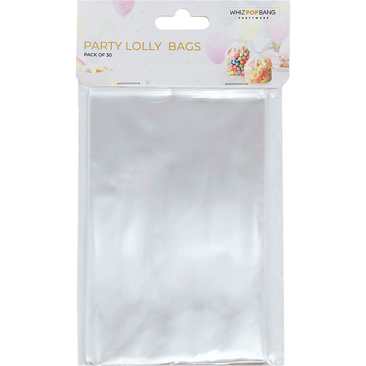 Korbond Party Lolly Bags Clear With Ties 30 Pack