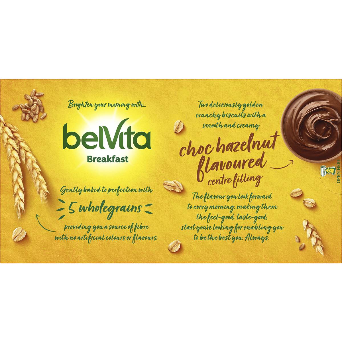 Belvita Choc Hazelnut Sandwich Breakfast Biscuits 5 Pack 253g